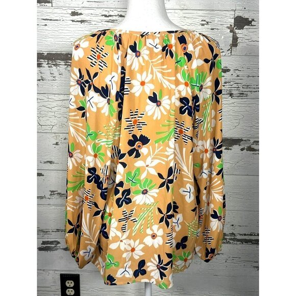 CABI Island Floral Blouse Peach/Floral Sz L Style #6296 NWOT - Picture 3 of 5